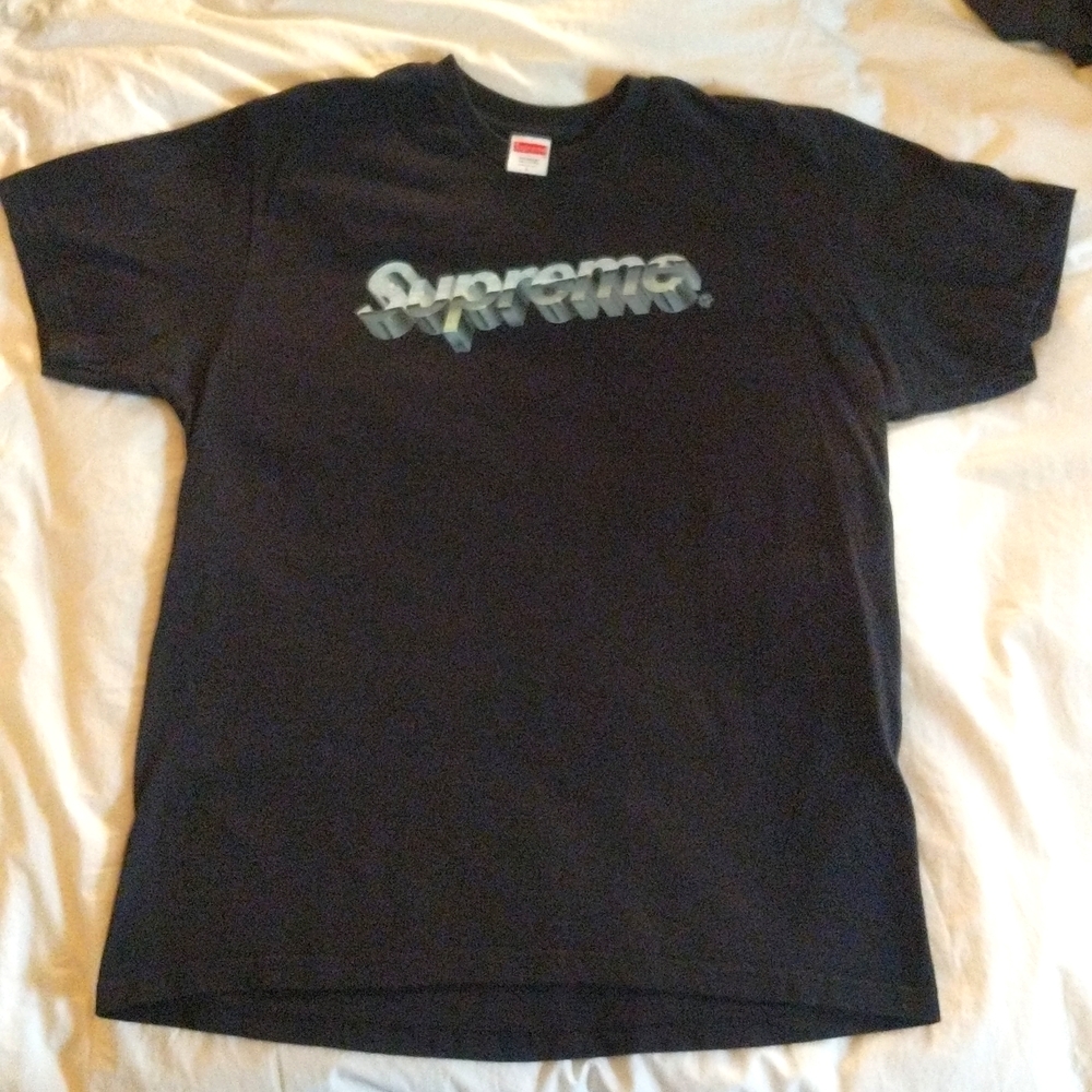 Supreme Chrome Logo Tee, Black, Large